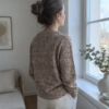 Krakelering merinould jersey, syet op som sweater