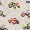 Patterned sweat fabric with vehicles, 340 g/m²