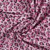 Lyserød leopard med sølvglitter, french terry i metermål