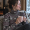 Rensdyr merinould jersey, syet op som rullekravebluse