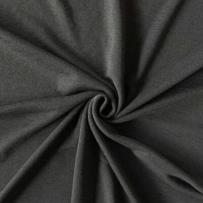 Asphalt merino wool jersey, twisted into a spiral to show drape