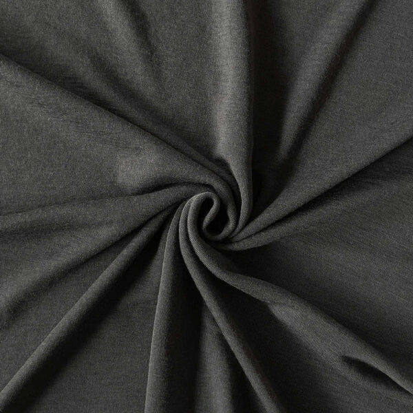 Asphalt merino wool jersey twisted into a spiral to show drape