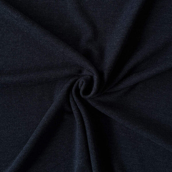 Midnight Blue merino wool jersey, twisted into a spiral to show the drape