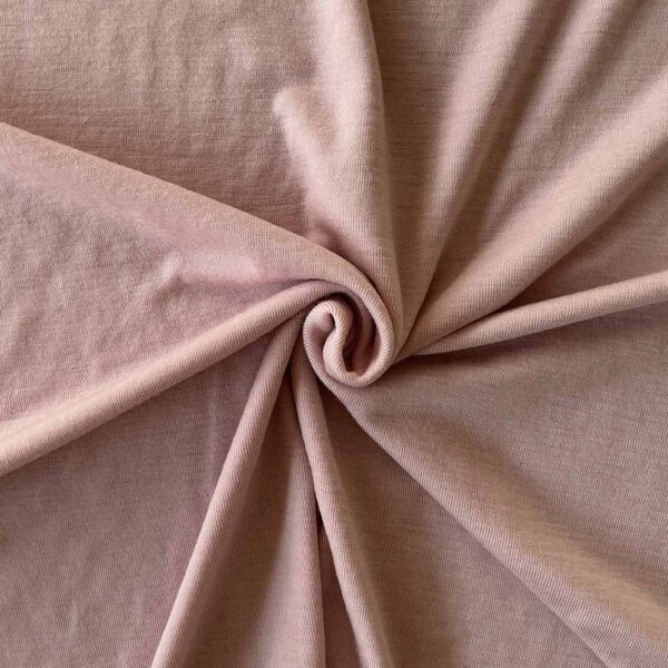 Antique rose merino wool jersey, twisted into a spiral to show drape