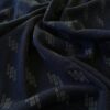 Navy Blue Mosaic merino wool jersey, close-up of the rib knit texture