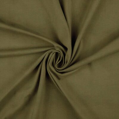 Anorakstof i khaki, twill i polyester og bomuld