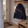 Anorakstof i marineblå, twill i polyester og bomuld