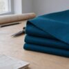 Anorakstof i petrol, twill i polyester og bomuld