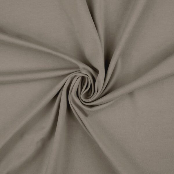 Anorakstof i taupe, twill i polyester og bomuld