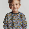 Construction machines on concrete grey, digital print jersey sewn as a children’s shirt
