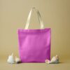 Mulepose i canvas stof fuchsia med lyse hanke (AI-genereret illustration)