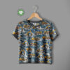 Excavators on petrol, digital print jersey sewn as a children’s T-shirt