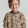 Excavators on sand, digital print jersey sewn as a children’s shirt
