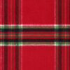 Red tartan checked wool blend with clear check pattern