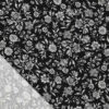 Detail of flower print on viscose jersey with 4-way stretch