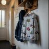 Children's sweatshirt sewn from heavy sweat fabric with vehicles (AI illustration)