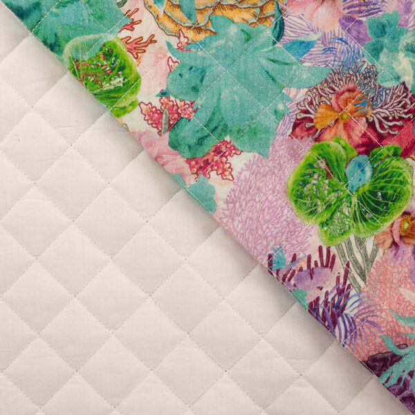 Quilt muslin with colourful flowers – woven quilt 365 g/m²