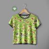 Kalve på grøn eng, digitalprint jersey syet som T-shirt til børn