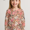 Killinger i rosenblomster, digitalprint jersey syet som bluse til børn