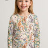 Killinger mellem pastelblomster, digitalprint jersey syet som bluse til børn