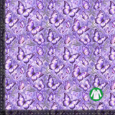 Lilla sommerfugle, digitalprint jersey på 36x36 cm mållinjal, så rapporten ses i naturlig størrelse