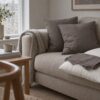 Luxury cotton – grey, cushion covers sewn from the fabric
