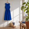 Luksus bomuld – koboltblå, sommerkjole syet af stoffet