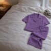 Luxury cotton – lavender, pyjamas sewn from the fabric