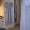 Luksus bomuld – støvet blå, natkjole syet af stoffet