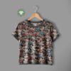 Monster trucks on graphite, digital print jersey sewn as a children’s T-shirt