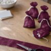 Gift bags sewn from bordeaux organza