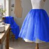 Organza overskirt in cobalt blue on a dress