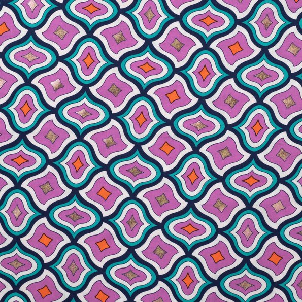 Viscose - Retro medaljon med folie