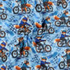 Ræve på BMX, digitalprint jersey lagt i bløde folder, så strikken og printet ses