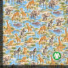 Safarieläimet juomapaikalla, digiprintti jersey 36x36 cm mittaruudukolla, jotta raportti näkyy luonnollisessa koossa