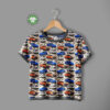 Sports cars on a racetrack, digital print jersey sewn as a children’s T-shirt