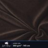 Velour espresso, leveys ja paino