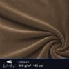 Velour tiikinruskea, leveys ja paino